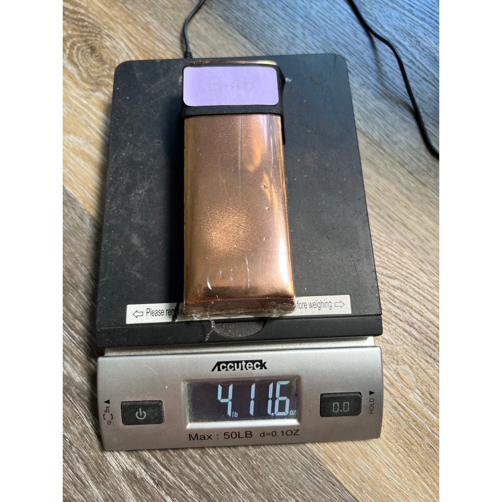 Copper‎ Bullion Bar 4lb 11.6oz Rose Gold Cast Metal Industrial Decor hand poured